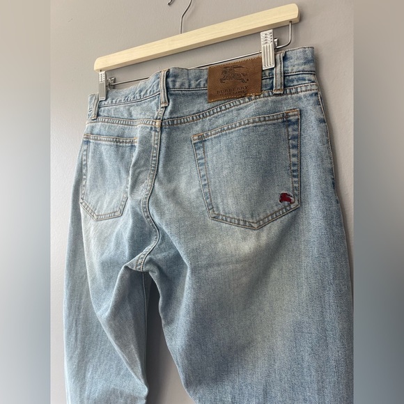 [32/30] Burberry Black Label Men’s Light Wash Straight Leg Designer Denim Jeans - Picture 3 of 15